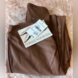 NWT Naked wardrobe shiny brown leggings